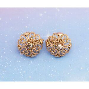 Vintage Art Nouveau Royal Diamond Clip On Earrings | Avon | J23